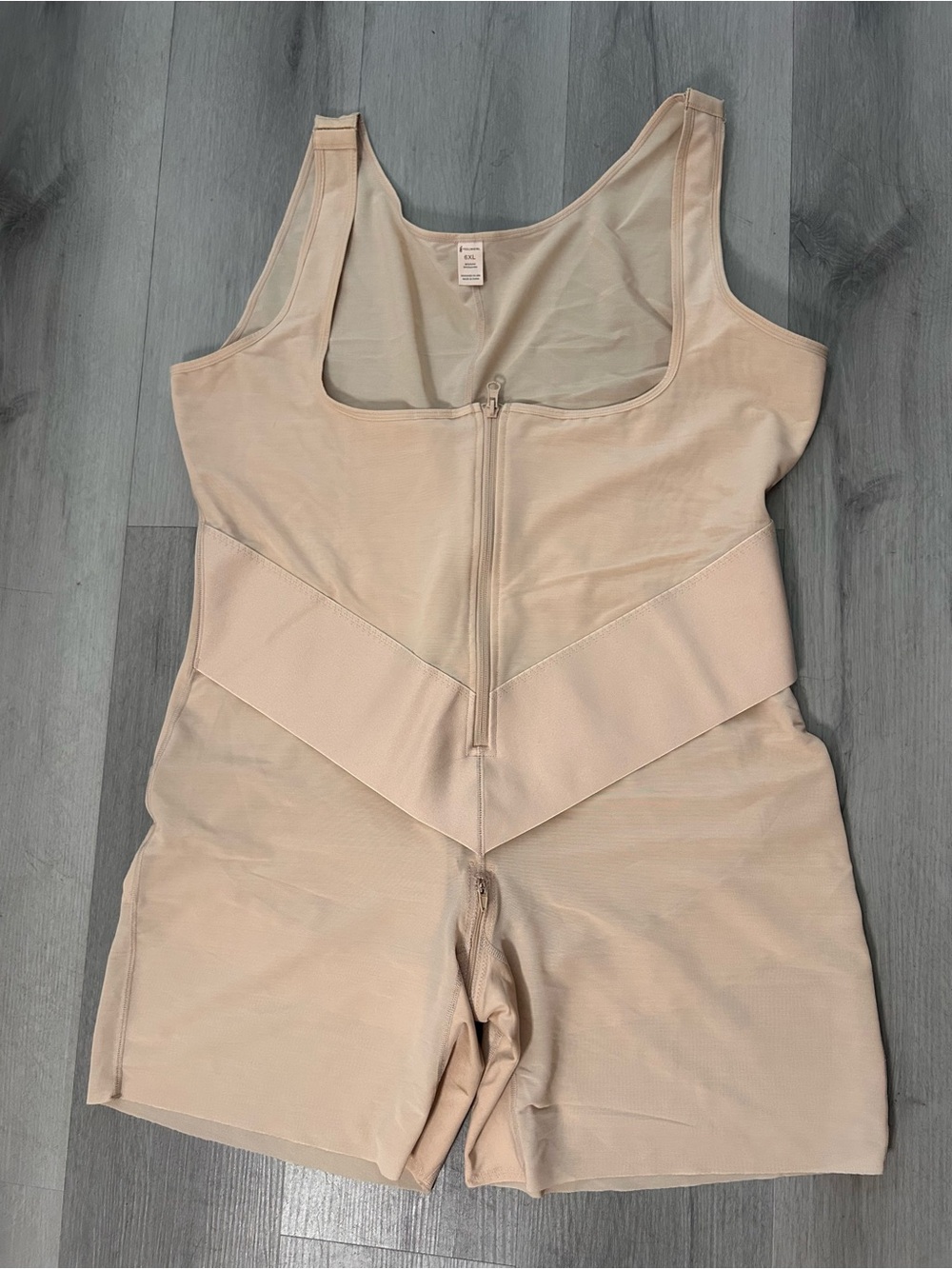 Nude Shapewear One-Piece Romper with Front Zip